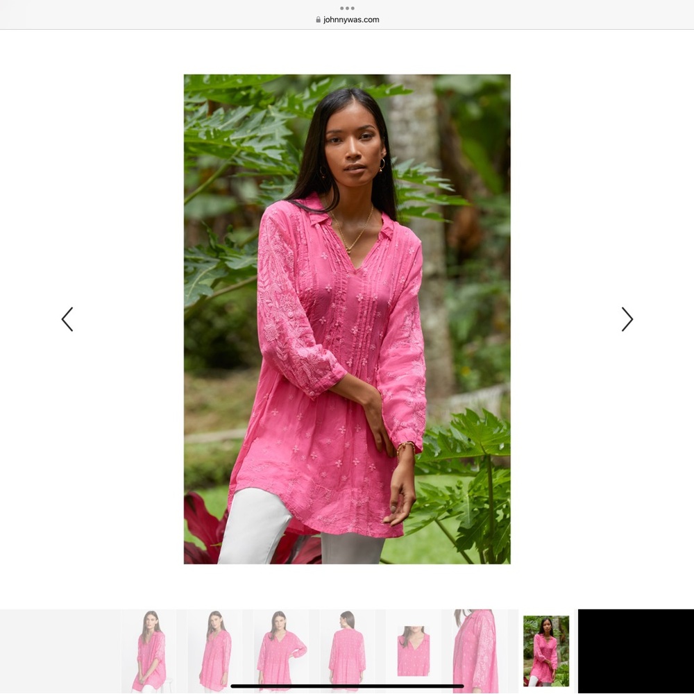 Johnny Was embroidered hot pink Marti Vera Tunic size XL - Picture 5 of 7